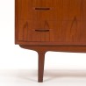 Mid-Century teakhouten ruime ladekast met 6 lades in teak