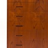 Mid-Century teakhouten ruime ladekast met 6 lades in teak