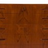 Mid-Century teakhouten ruime ladekast met 6 lades in teak
