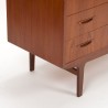 Mid-Century teakhouten ruime ladekast met 6 lades in teak