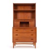 Deens Mid-Century secretaire meubel in teak op eiken onderstel