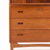 Deens Mid-Century secretaire meubel in teak op eiken onderstel