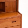 Danish Mid-Century secretary cabinet in teak on an oak base