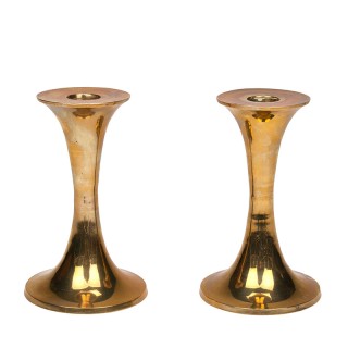 Set of 2 Mid-Century brass candlesticks