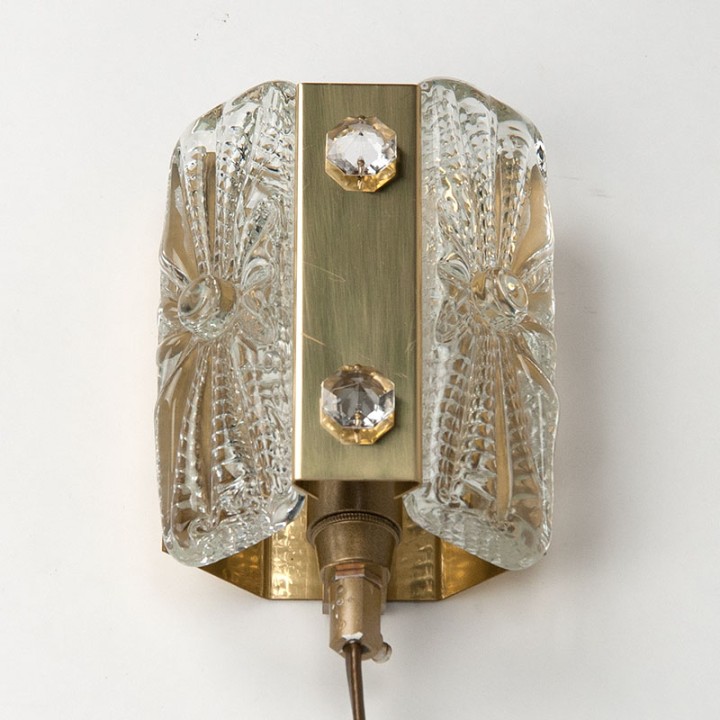 Deense messing Mid-Century wandlamp van Vitrika