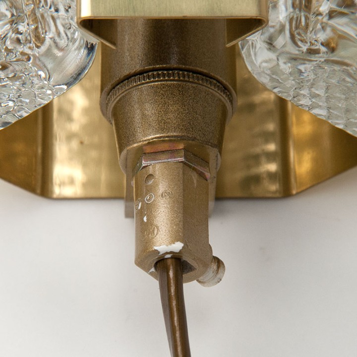 Deense messing Mid-Century wandlamp van Vitrika