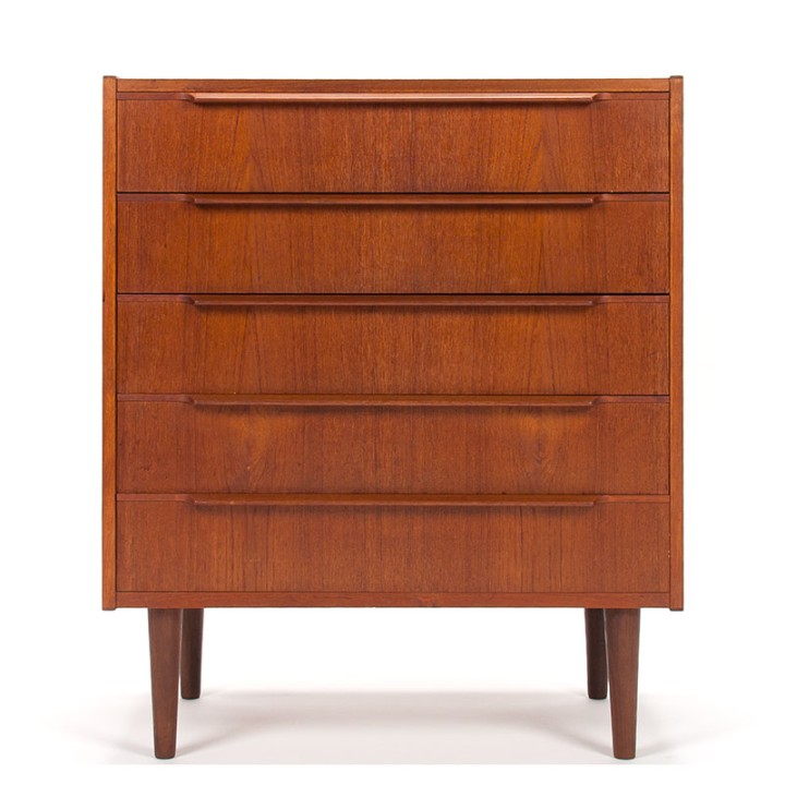 Ladekast met 5 lades Deens Mid-Century model