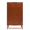 Deense Mid-Century luxe ladekast met 7 lades in teak