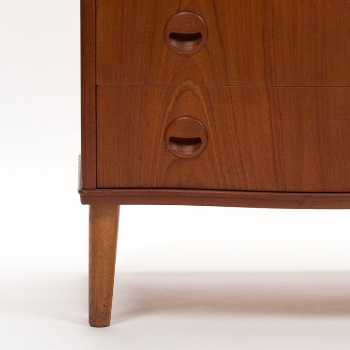 Deense Mid-Century luxe ladekast met 7 lades in teak