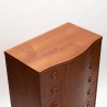Deense Mid-Century luxe ladekast met 7 lades in teak