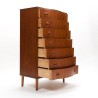 Deense Mid-Century luxe ladekast met 7 lades in teak