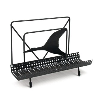 Perforated metal Mid-Century letter holder with a bird