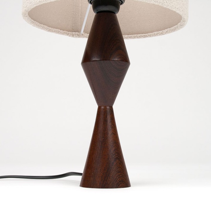 Palissanderhouten Mid-Century tafellampje