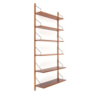 Mid-Century teakhouten wandsysteem/ boekenplanken