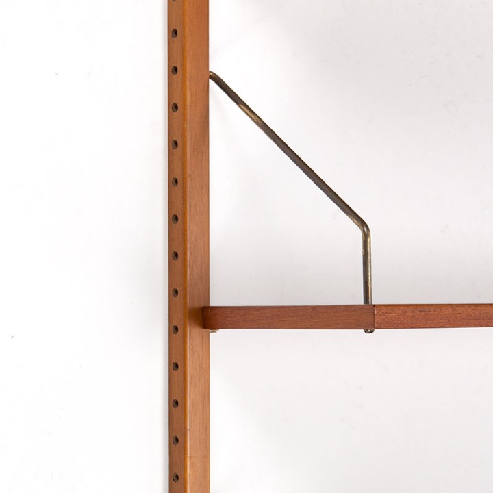 Mid-Century teakhouten wandsysteem/ boekenplanken