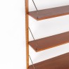 Mid-Century teakhouten wandsysteem/ boekenplanken