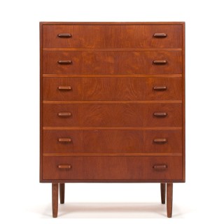 Commode ladekast Mid-Century Deens vintage model in teak