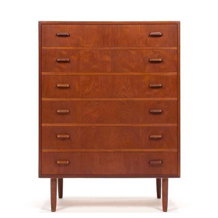 Commode ladekast Mid-Century Deens vintage model in teak