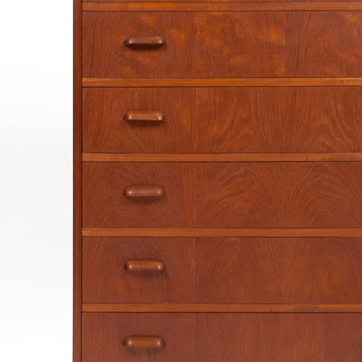 Commode ladekast Mid-Century Deens vintage model in teak