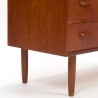 Commode ladekast Mid-Century Deens vintage model in teak
