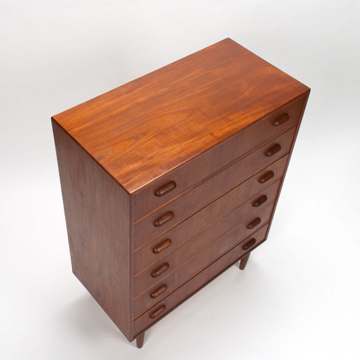 Commode ladekast Mid-Century Deens vintage model in teak