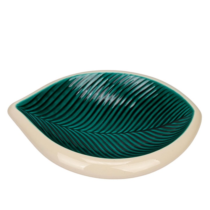 Verceram French vintage leaf-shaped dish