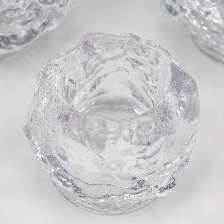 Kosta Boda set of 3 'Snowball' tea light holders by Ann Wärff