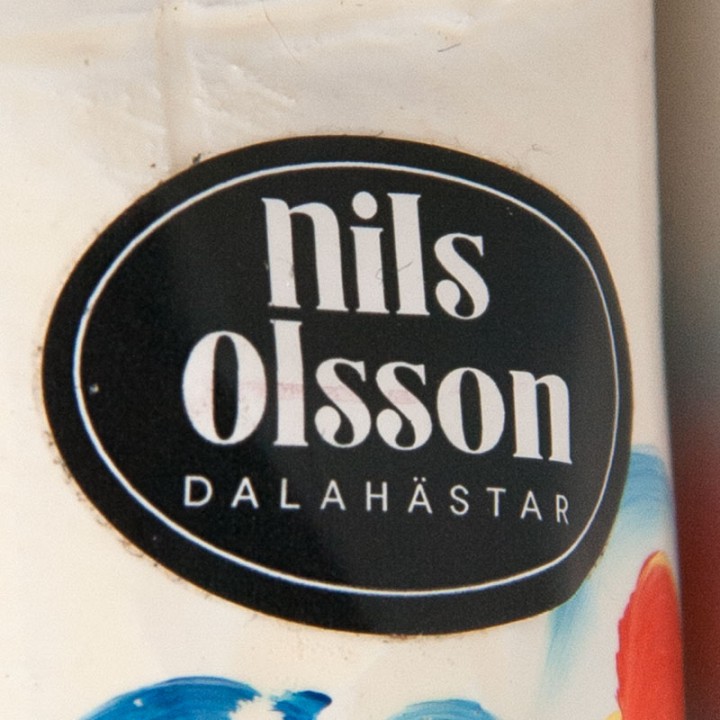 Nils Olsson Swedish vintage white Dala horse