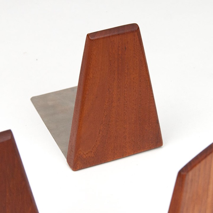 Vintage set of 4 teak bookends by ESA Denmark