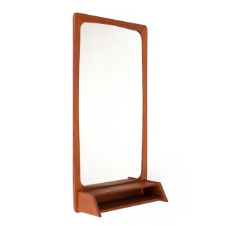 Mid-Century teak Danish mirror with an open compartment