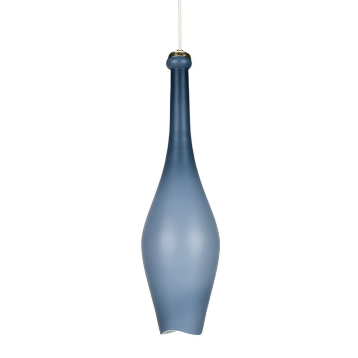 Blue glass Danish Mid-Century pendant lamp