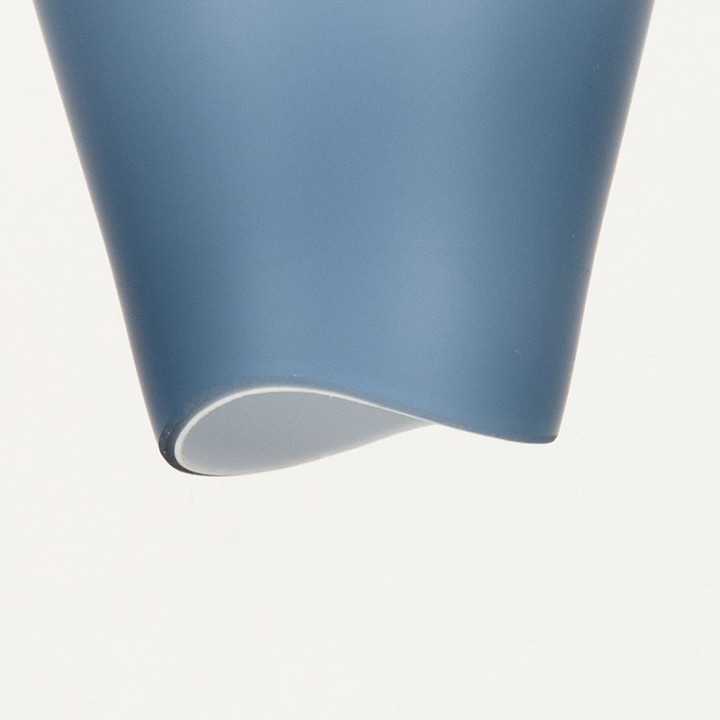 Blauw glazen Deense Mid-Century hanglamp