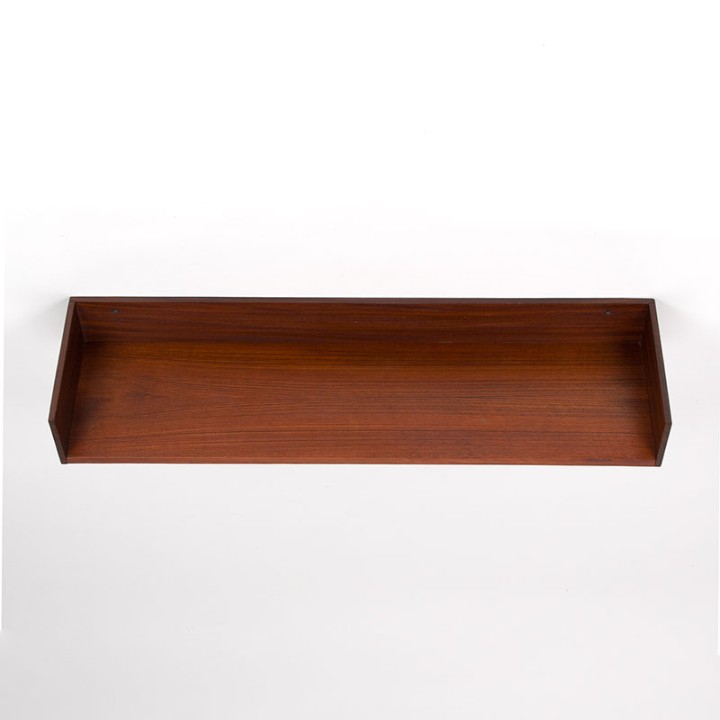 Mid-Century dark teak wall shelf