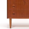 Ladekast Deens design in teak met ronde greepjes