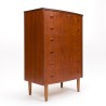 Danish design chest of drawers in teak with round handles