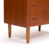 Ladekast Deens design in teak met ronde greepjes
