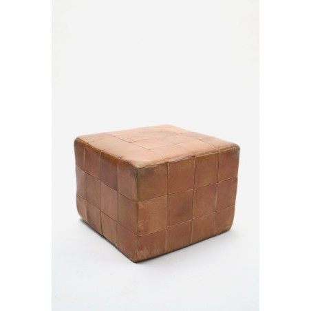 Leather pouffe
