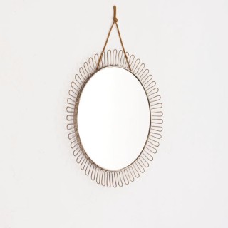 Ronde spiegel jaren 50/60 aan ketting - Retro Studio