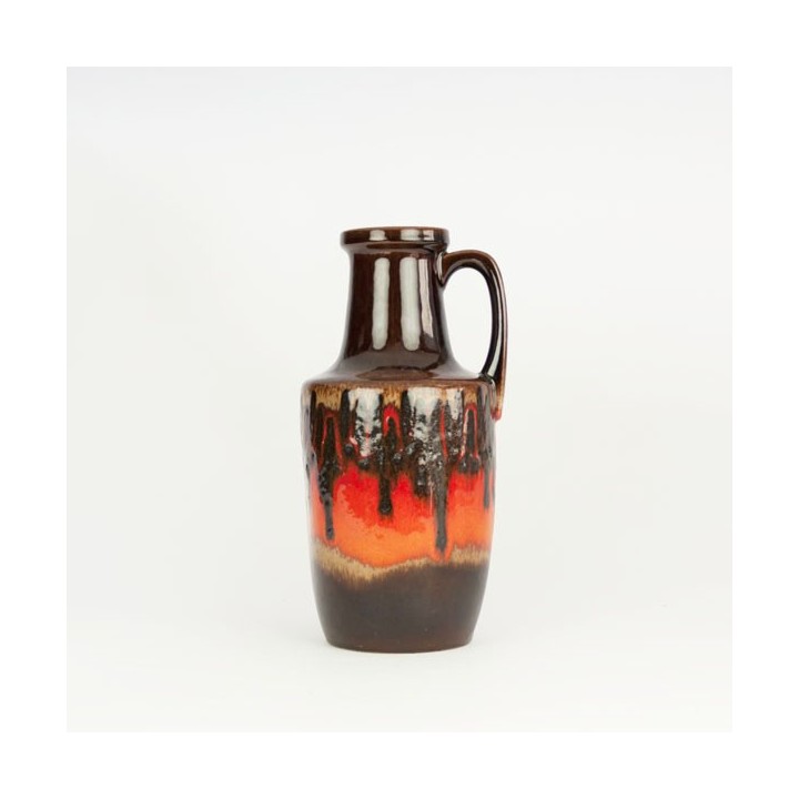 West-Germany vaas bruin/ oranje - Retro Studio