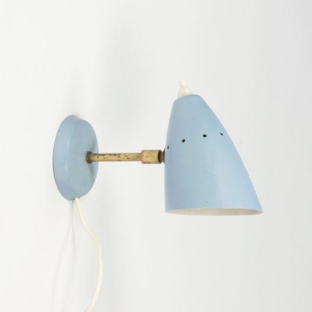 Kijkgat weduwnaar diepvries Blauw wandlampje uit de jaren 50 - Retro Studio