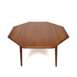 Teak dining room table with special shape
