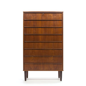 High teak chest of drawers Danish design